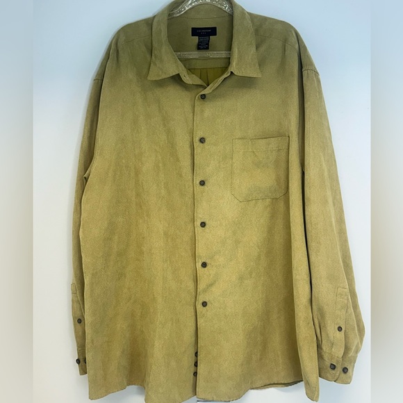 Covington men’s button down shirt size XL tan beige khaki textured - Picture 1 of 9